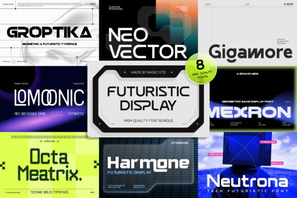 Futuristic Display Bundle: A Modern Typeface for Digital Branding