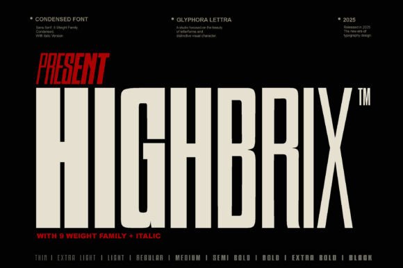 Highbrix Font: A Bold, Condensed Typeface for Crafters and Makers